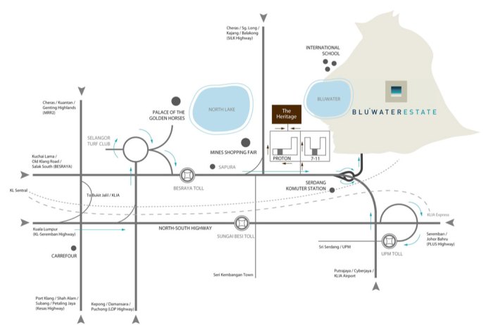 Map to Bluwater Estate