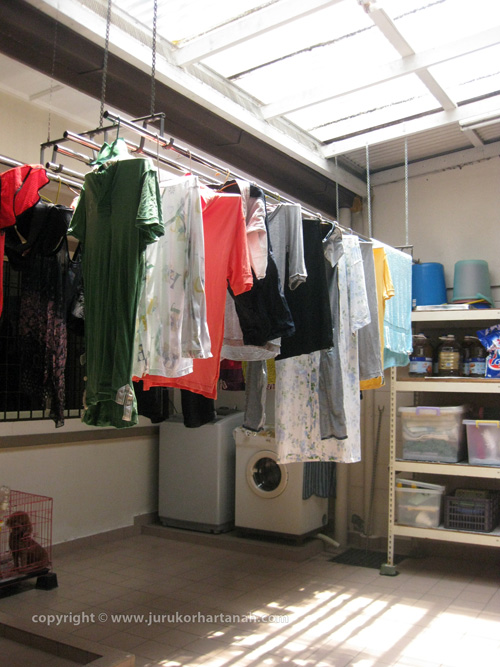 Covered laundry area